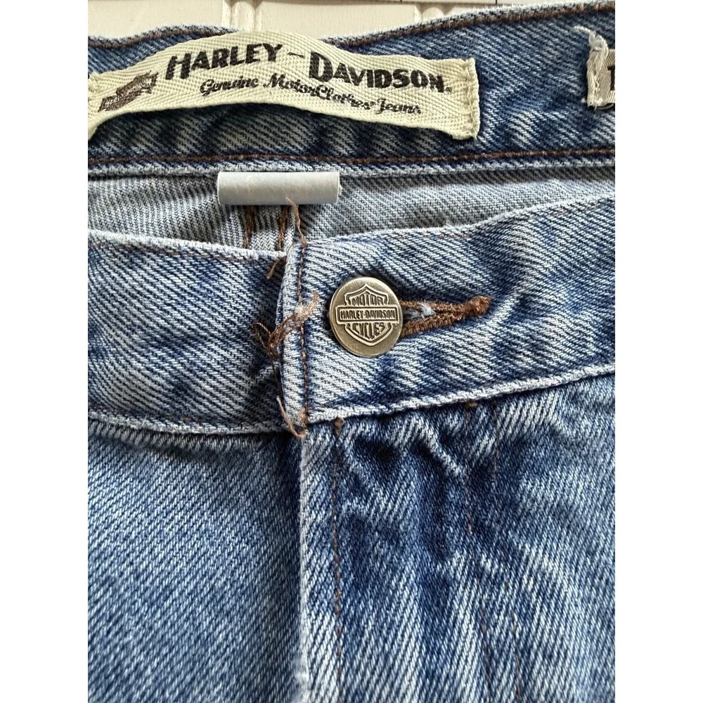 Harley-Davidson Men's Straight Leg Jeans‎ 40x32 Medium Wash Distressed